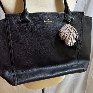 Kate Spade Black Tote with Tassel Accent
